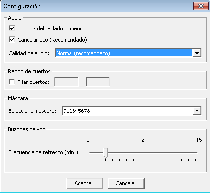 configuracion del softphone