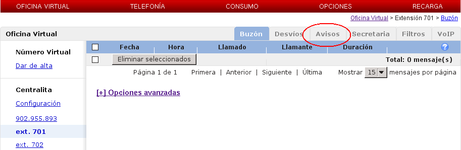 número de Centralita Virtual