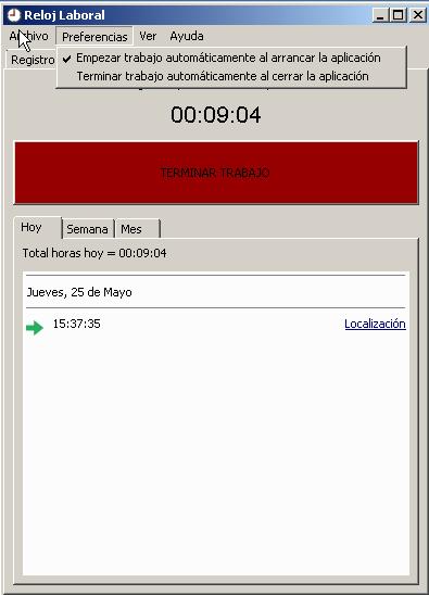 reloj laboral para el control horario