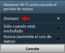  wifi siempre activada app voip