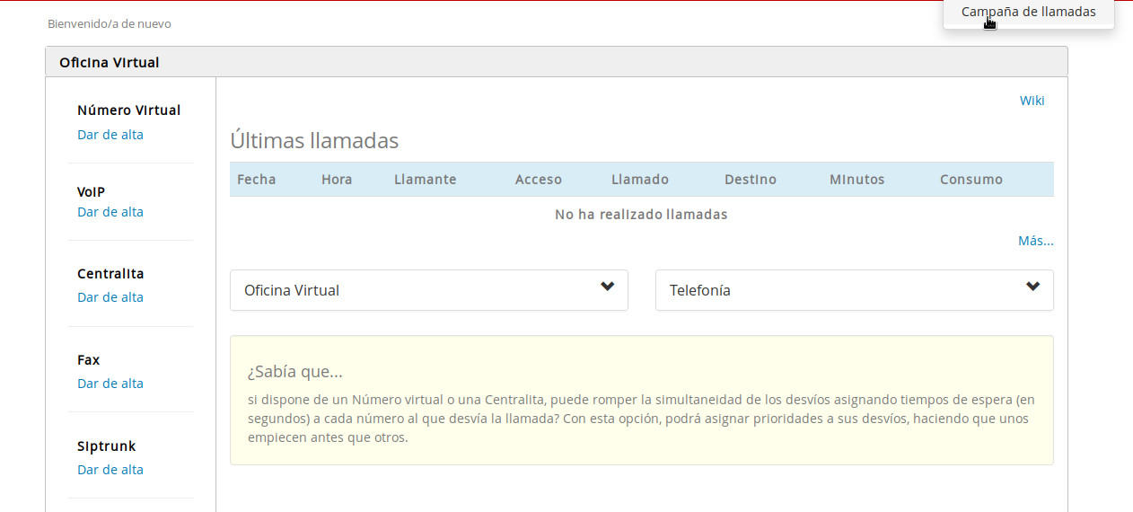 campaña llamada saliente