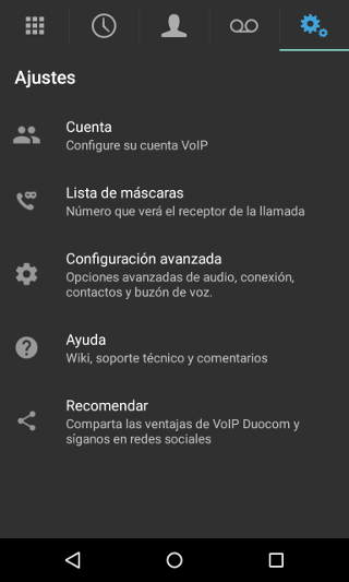 configuracion app voip para android